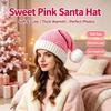 Knitted Santa Hat Soft Skin-Friendly Fabric Fluffy White Pom-Pom One Size Fits Most for Christmas Outdoor Activities