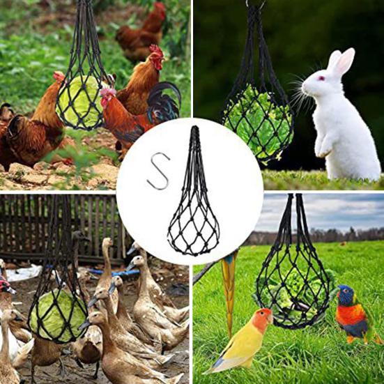 4Pcs Net Bag Chicken Vegetable Hanging Feeder Healthy Feeding Even Mesh Simple Installation Chicken Vegetable Feeder