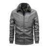 Новые мужские зимние лацканы утолщенные кожаные пальто мужские кожаные куртки кожаные куртки утолщенные бархатом