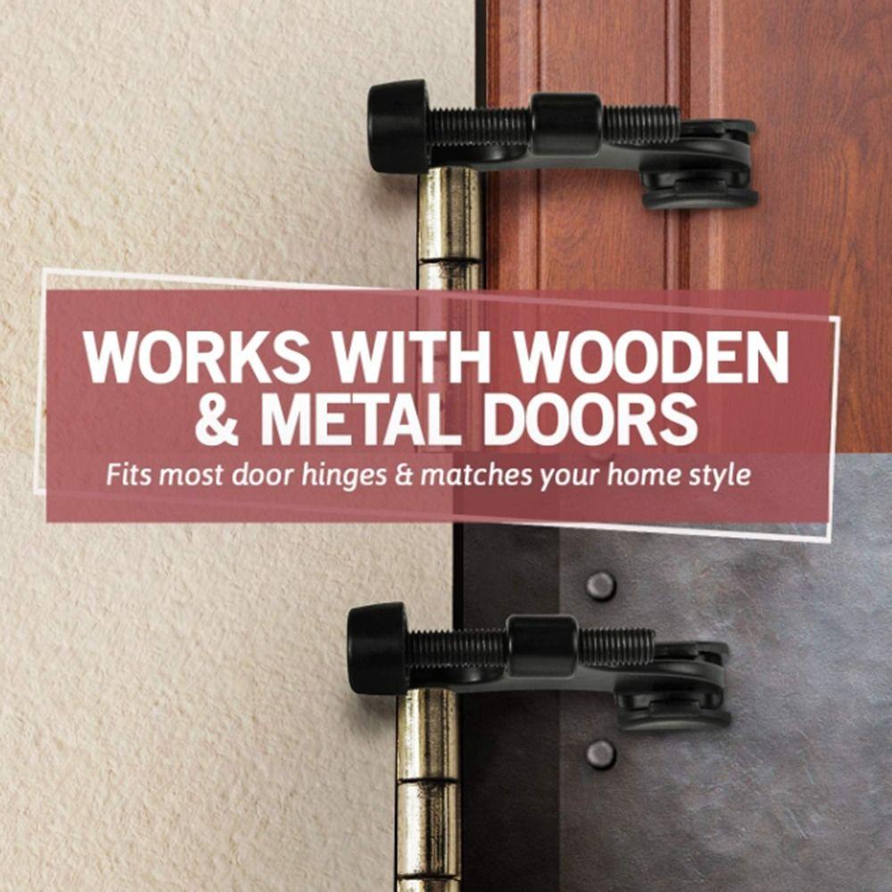Black Silver Deluxe Door Hardware Hidden Heavy Duty Hinge Pin Door Stopper Damper Bumper