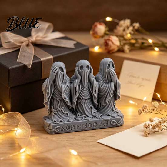 Уникальный Креативный Подарок 3D Печатная Фигурка Призрака Не Вижу, Не Слышу, Не Говорю Зла Готический Коллекционный Статуэтка Статуя Хэллоуин Настольное Украшение для Дома