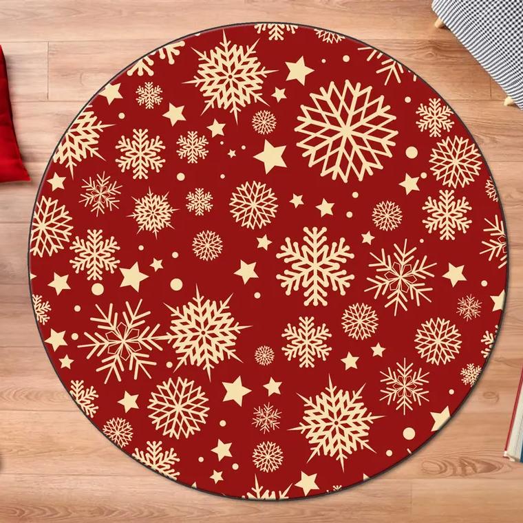 Рождественский круглый ковер Моющийся коврик для спальни Коврик для вращающегося стула Напольные коврики для спальни Гостиной Забавные напольные коврики для детской комнаты