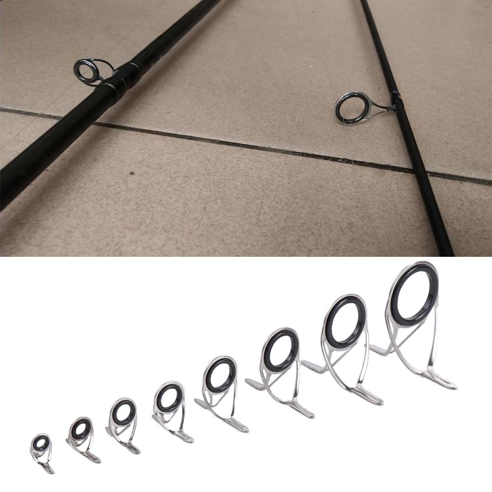 Line Repair Kit Fishing Accessories Fishing Rod Guides Tips Eye Rings Stainless Steel Circle Ring