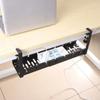 No Drilling Extendable Under Desk Cable Management Metal Cable Tray Under Desk with Clamp Retractable Power Strip Cord Holder