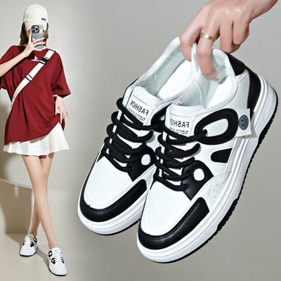 Белые туфли, весенние и осенние туфли, новые туфли-панды, повседневная обувь с цветными блоками, универсальная обувь, женская обувь