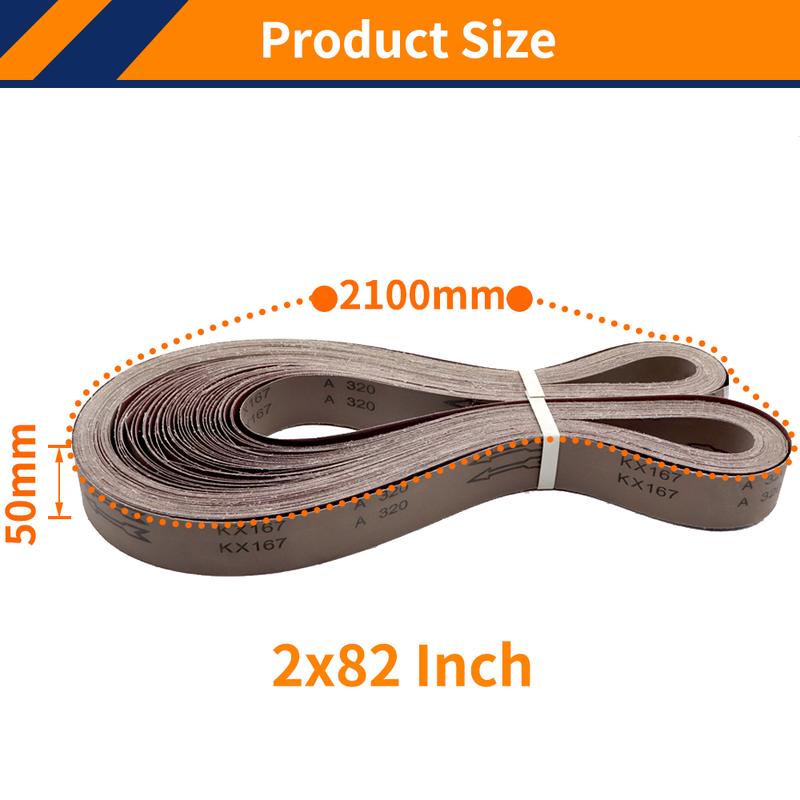 4PCS 50*2100mm Abrasive Sanding Belt Polishing Metal Wood Grinding,2" * 82" Abrasive Belt P40-1000 Aluminum Oxide Abrasive Band