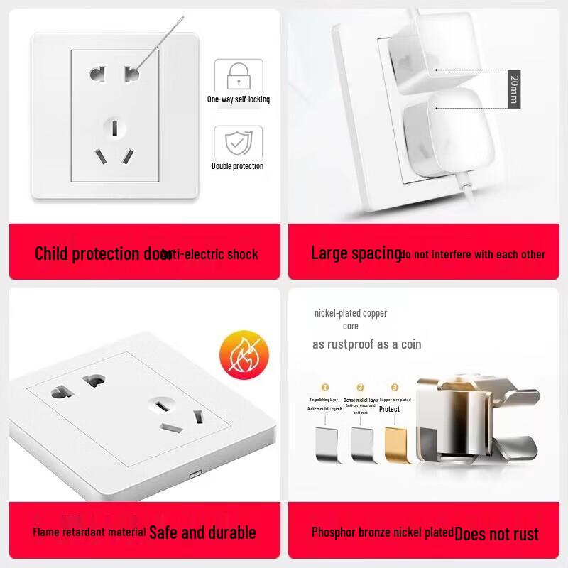 86 Type Five-Hole Wall Socket