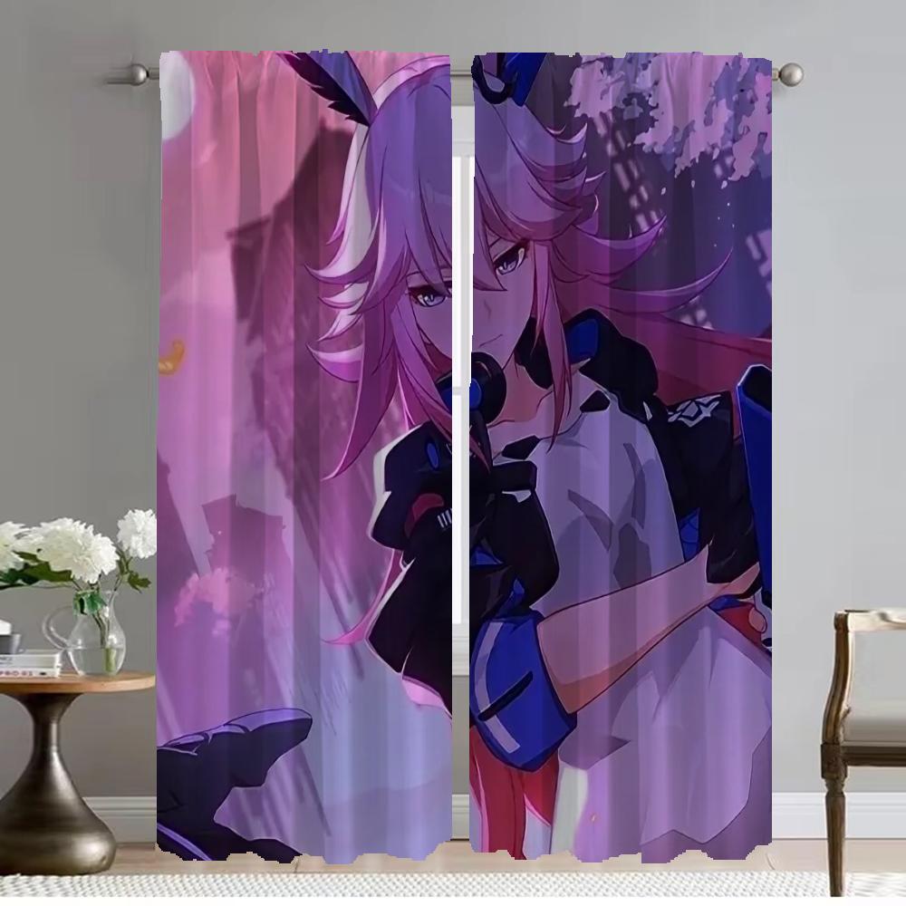 Современные шторы для гостиной для камеры Honkai Star Rail, шторы для домашнего интерьера, 2 шт., тюль для украшения Хэллоуина для спальни