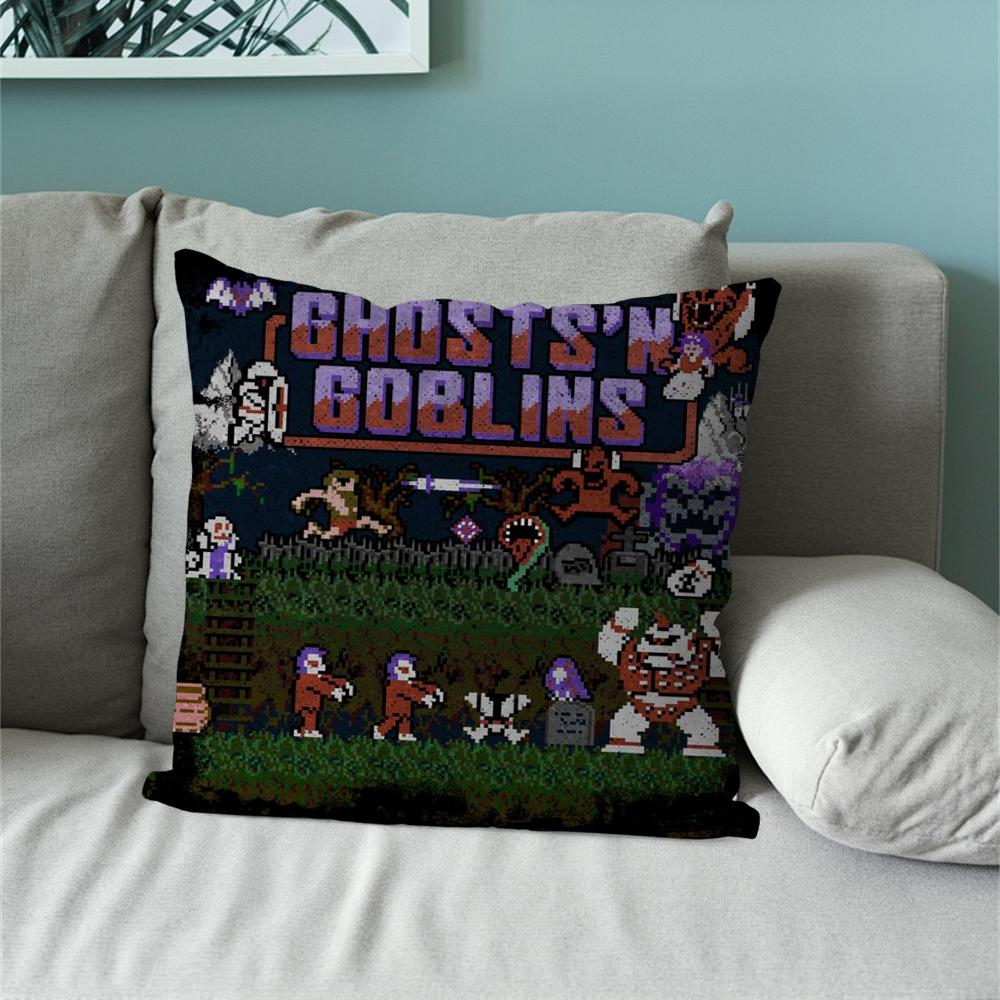 Наволочка для подушки игры Goblins N' Ghosts для дивана, прикроватной тумбочки, спальни, спинки, гостиной, офиса, квадратная, с принтом, несколько