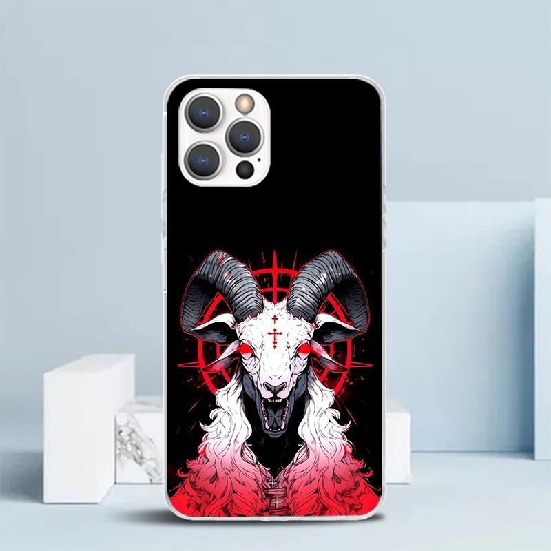 Satanic Goat Satan Devil Phone Case For IPhone 16 17 Air 16E 15 14 Plus 13 Mini 12 11 Pro Max 7 8 + SE 2020 Soft TPU Back Cover