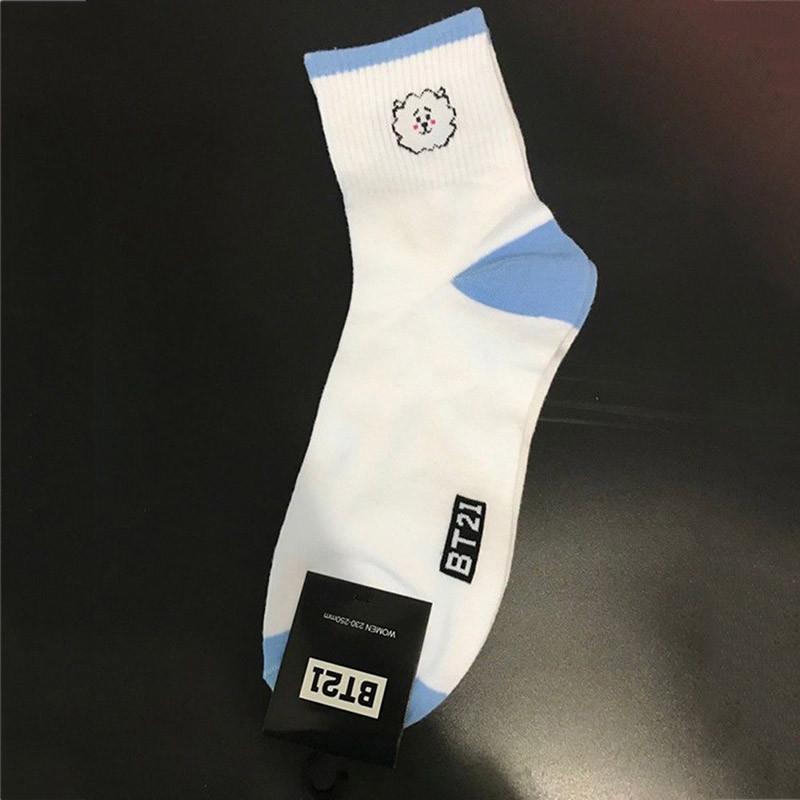 BTS Bangtan Kpop Мальчики Длинные Носки Мультяшная Кукла Chimmy Shooky Высокий Трикотаж