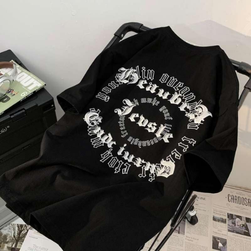 Женская модная футболка с коротким рукавом, мужская и женская, для пар, летняя свободная блузка с коротким рукавом, повседневная футболка