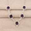 Amethyst Gemstone Silver Necklace, 925 Sterling Silver Amethyst Necklace, Partywear Women Necklace, February Birthstone Gift RN-2-9