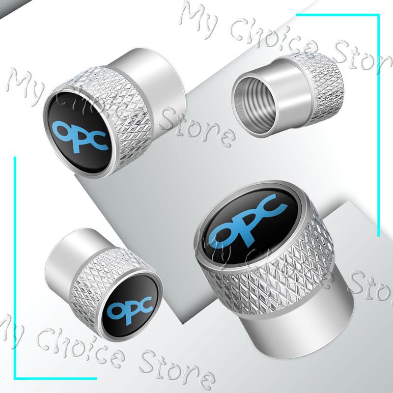 4Pcs OPC Line Emblem Metal Car Tire Valve Caps Wheel Stem Air Dust Covers For Opel Vauxhall Astra G H J K F Corsa Mokka Zafira