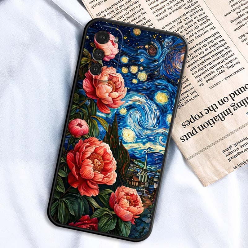 Креативные пейзажные узоры Для Motorola G85 Edge 50 G24 G35 G14 G04 40 G72 G34 G G54 G13 G32 5G Черный чехол для телефона