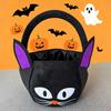 Halloween Pumpkin Treat Bucket Kids - Nonwoven Fabric Candy Bag With Handle Orange Black Cat Witch Hat Pirate Styles