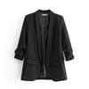 Spring and Autumn Commuter Urban Leisure Versatile Candy Women's Pleated Sleeve Blazer