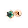 [Bnbgold] 14K Pink Gold Volume Cut Birthstone 3mm May Emerald Piercing Earrings, One Side Jne23036