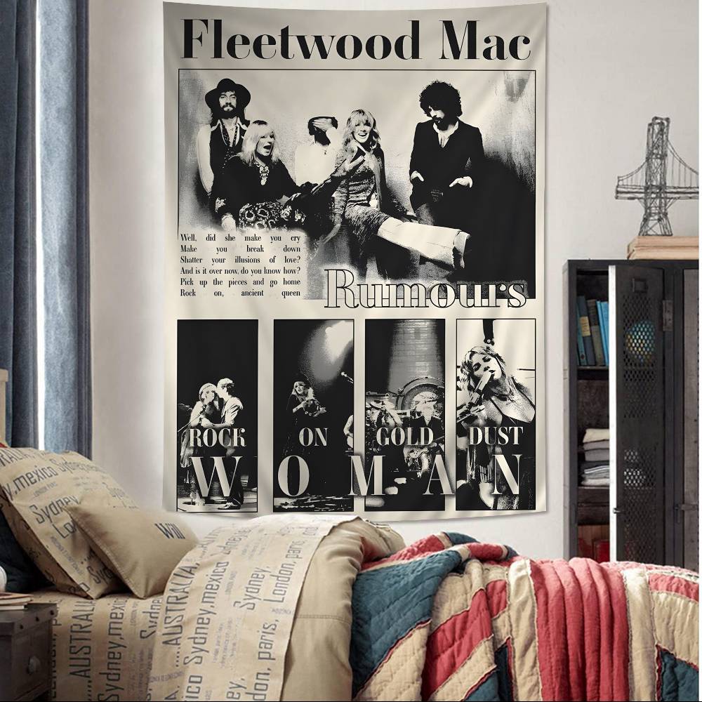 FFleetwood MMac Rock Band Printed Large Wall Tapestry Hanging Tarot Hippie Wall Rugs Dorm Art Home Decor