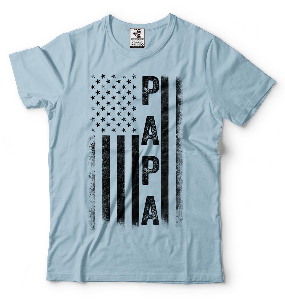 Papa And Dad Gift Tshirt Fathers Day Gift For Grandpa Dad Gifts American Papa