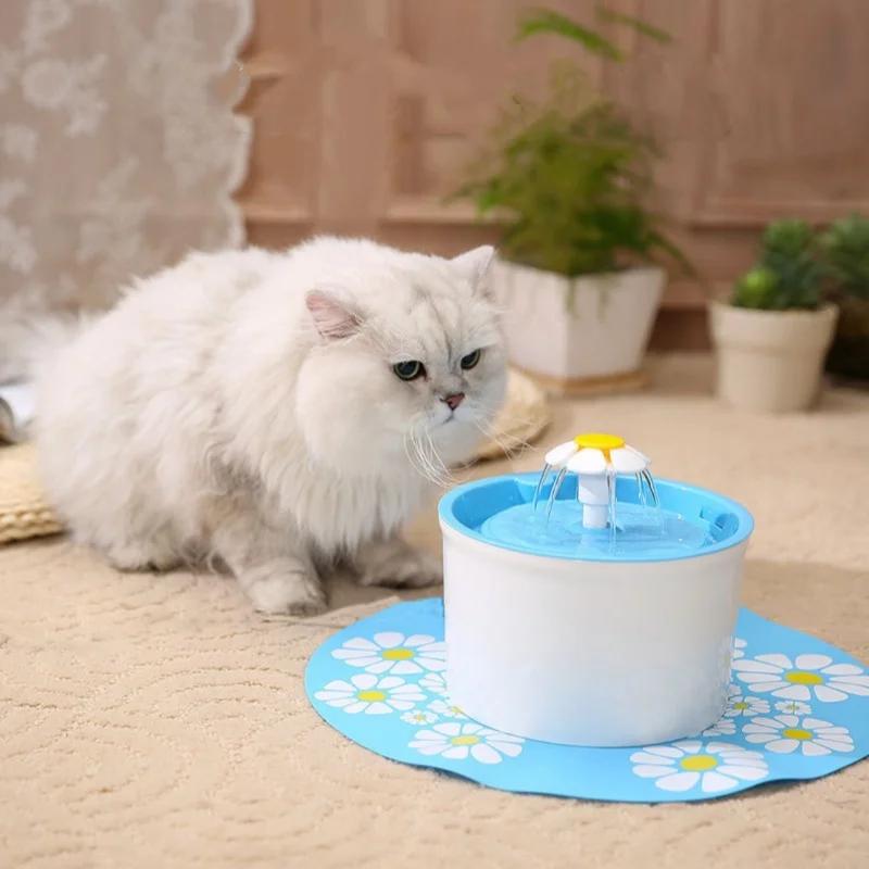 Круглый Автоматический Фильтр Домашние Животные Фонтан для Воды USB Электрический Бесшумный Поилка для Кошек Миска Рециркулирующий Фильтрующий Поилка для Кошек Диспенсер для Воды