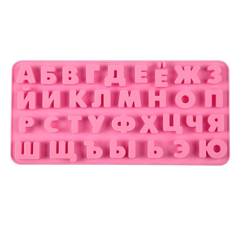 3D силиконовая форма с русским алфавитом, буквы, формы для шоколада, инструменты для украшения торта, лоток, формы для помадки, форма для выпечки желе, печенья