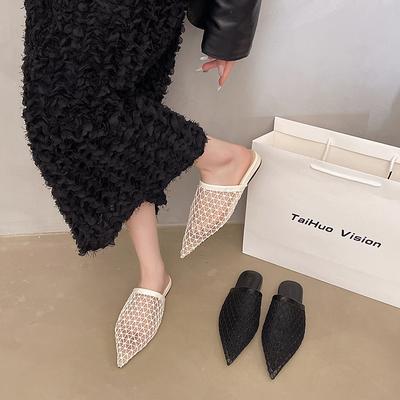 Нишевые однословные ремни, сетчатые сумки-мешки, шлепанцы с головой, женская верхняя одежда, лето 2025, новые римские крутые шлепанцы на плоской подошве