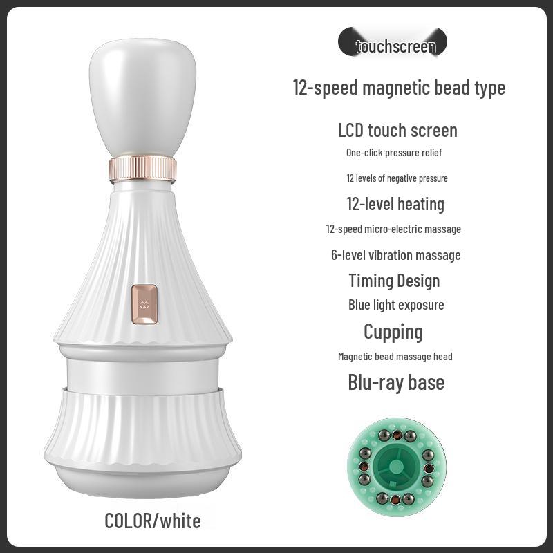 Portable Heated Electric Cupping Device for Full-Body Therapy, Meridian Brushing, and Gua Sha Scraping