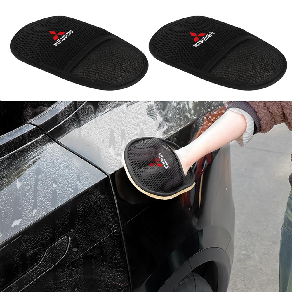 1/2pc Car Styling Wool Soft Auto Microfiber Washing Gloves for MITSUBISHI Ralliart Lancer Outlander ASX X CX-30 CX-5 Pajero L200
