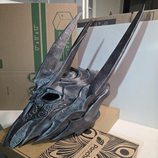 Sauron Helmet Display Large Premium Middle Earth Fan Collectible