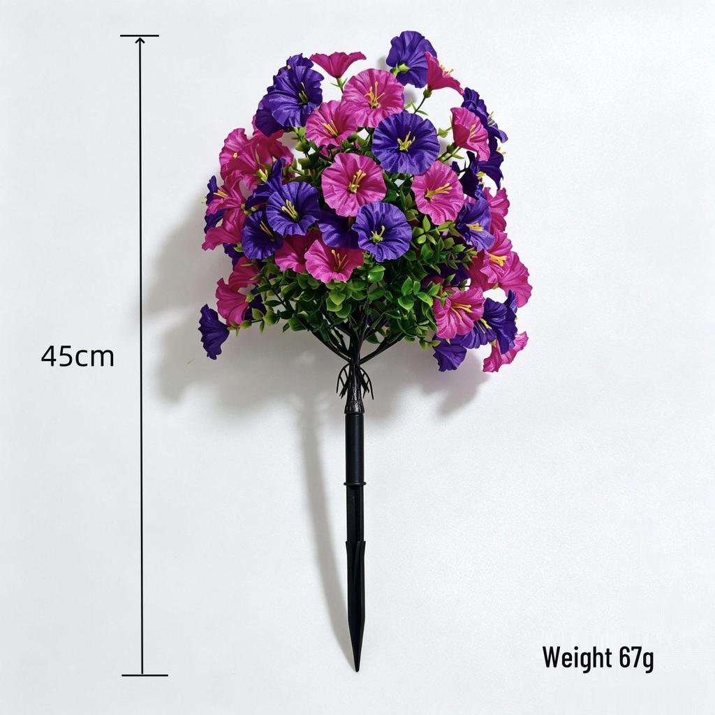 Simulated Persian Leaf & Morning Glory with Eucalyptus Ground Stake for Home Garden Decoration