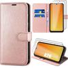 Защитный чехол - BOOLING - для Samsung Galaxy A26 5G - Розовая PU кожа - 2 Закаленных стекла - Ударопрочный