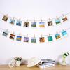 joycraft Mini Wooden Clothesp with String - 100Pcs Brown Craft Clips, 1.4 in Photo Holder Hanging Clips for DIY Craft, Wedding Party Decor, Classroom