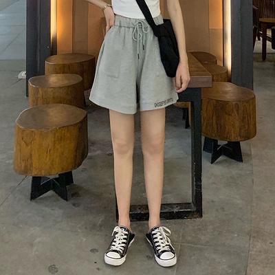 Спортивные шорты для женщин, летние, повседневные, для студентов, с высокой талией, со средними рукавами, свободные, с пятью точками