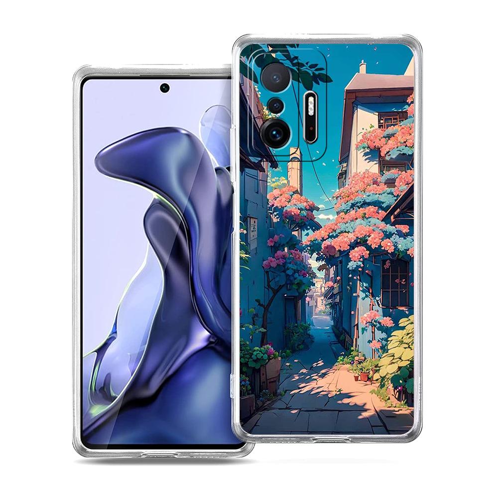 Чехол для телефона с аниме-пейзажем для Xiaomi 14 13 12 Lite Mi 11 Ultra 11X 13T 12T 11T Для Poco X5 X4 X3 NFC F5 F4 M4 Pro 5G Чехол