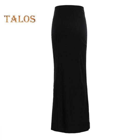 Женская макси-юбка с эластичной резинкой и высокой талией, длинная юбка с запахом на бедрах, однотонная облегающая юбка, аксессуары для одежды