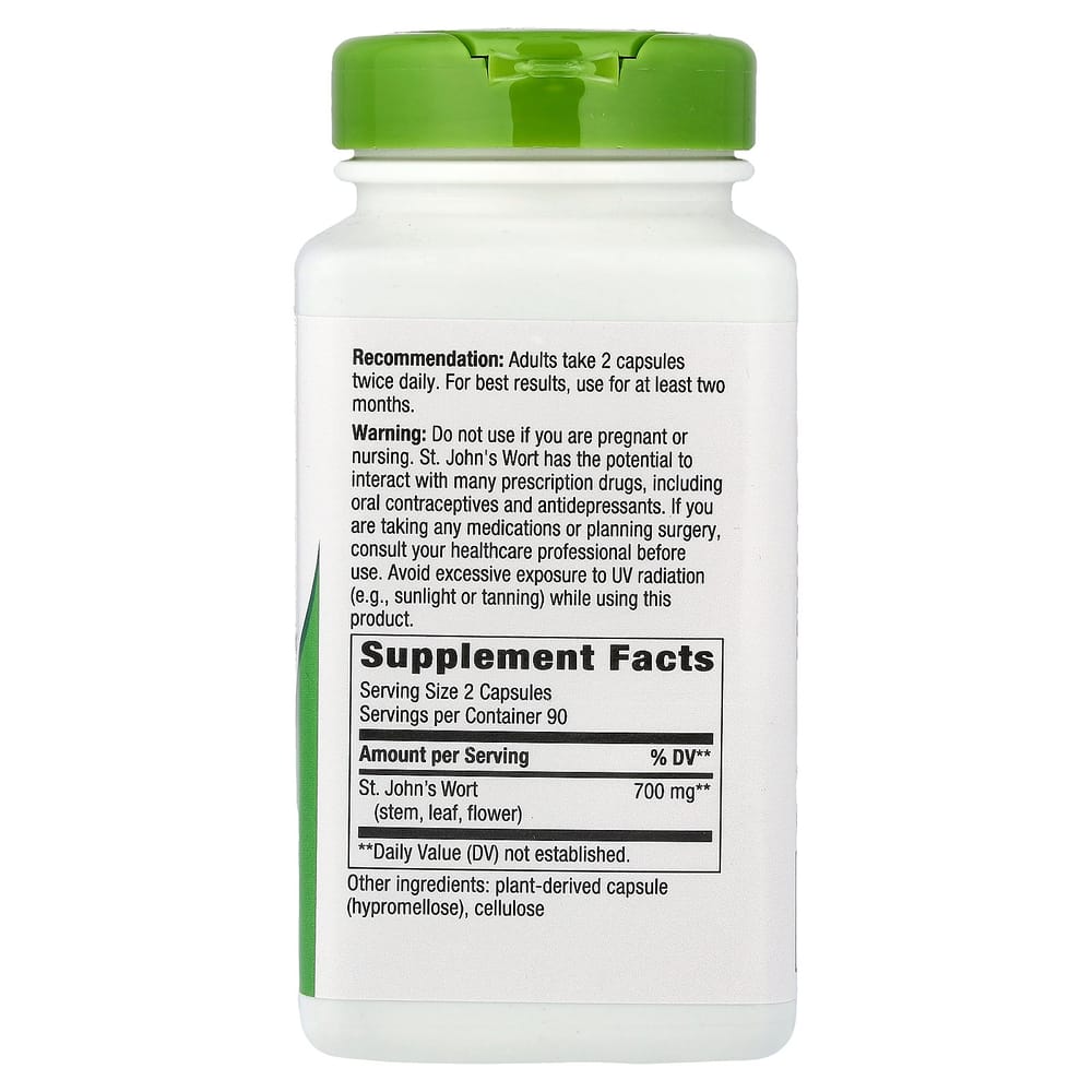 Nature's Way St. John's Wort Herb 700mg, 180 Veggie Capsules (350mg per Capsule)