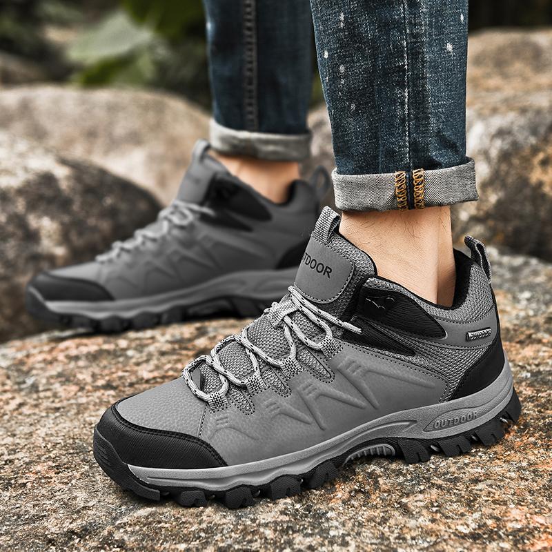 Мужская походная обувь для активного отдыха на весну и осень, большие походные туфли с высоким верхом, нескользящая спортивная обувь для бега и города,
