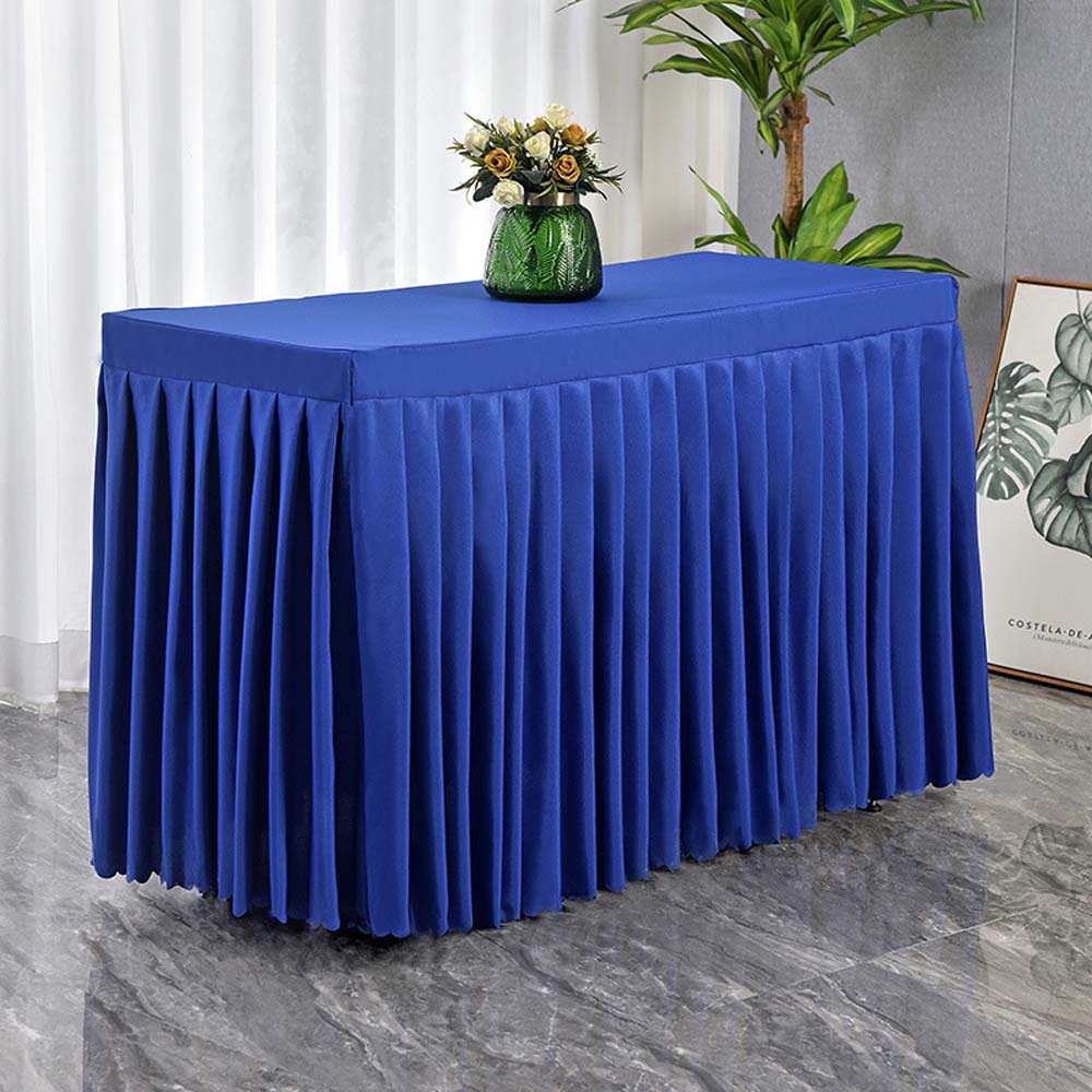 Rectangular Tablecloth Conference Exhibition Solid Table Cover Elegant Table Skirt For Wedding Banquet Party Desk Decor
