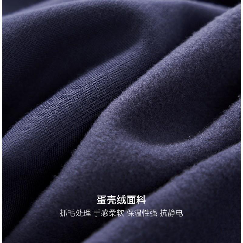 J Mens Fleece Crewneck Sweatshirt 2025 Winter 340g Casual Loose Fit
