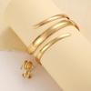 Smooth Bracelet and Ring Set Exaggerated Open Bangle Jewelry  for Party, Daily Wear