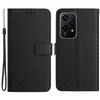 HT06 For Honor 200 Lite Magnetic Phone Case Rhombus Pattern Leather Stand Cover