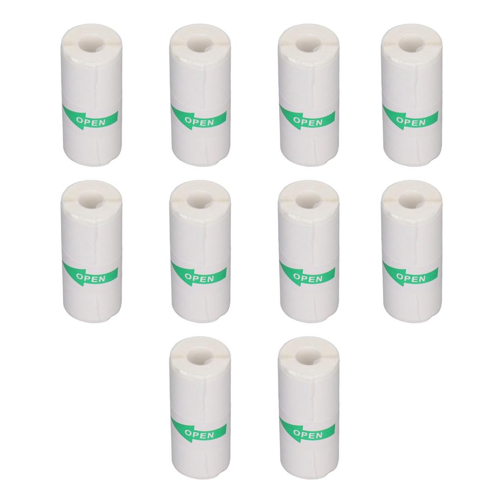10 Roll Thermal Printer Paper Portable Thermal Self Adhesive Mini Printing Paper for Label Wrong Que