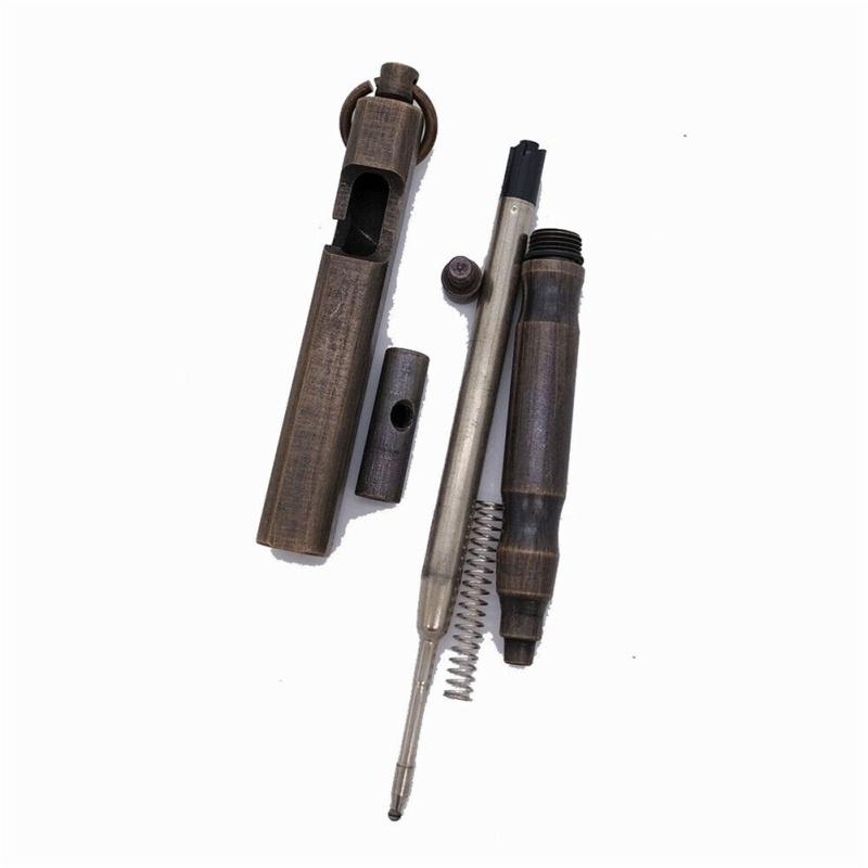 Портативная твердая латунная ручка с болтом и кольцом квадратной формы в стиле ретро, карманная деловая подпись