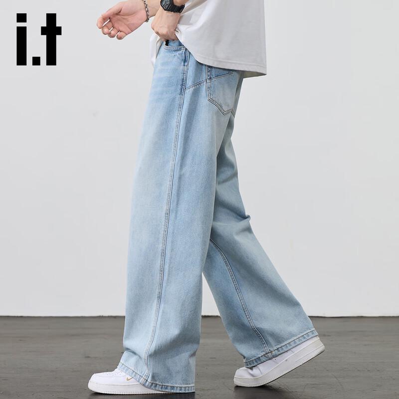 Izzue IT Мужские летние повседневные джинсы прямого кроя