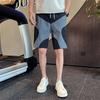 Летние тонкие мужские шорты в корейском стиле, облегающие, для пляжа - уличная одежда, цветной блок, эластичные, универсальные, повседневные шорты