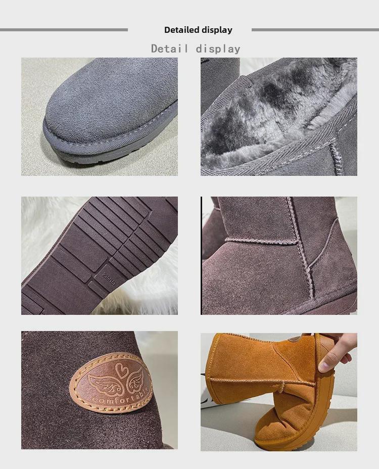 Женские зимние сапоги из коровьей кожи 2025 года — нескользящие, теплые, удобные, модные