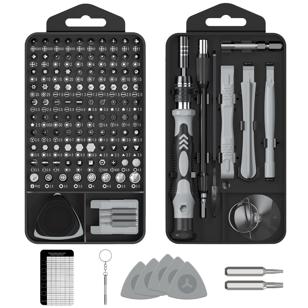 MOVMAO Precision Screwdriver Set with 103 Torx Magnetic Specialty Tool Kit for DIY Repair Dedicated Case with Gray 130-in-1 Bits, Driver, Screwdriver,