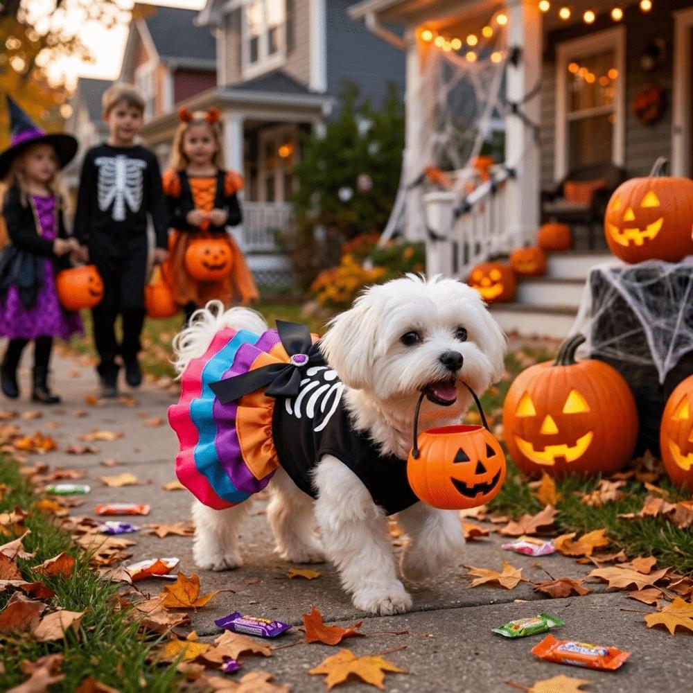Soft Halloween Pet Cake Dress Comfortable Halloween Party Pet Outfit Pet Skeleton Dress Cosplay