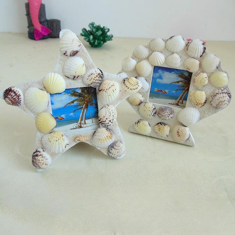 2 inches Shell frame, home bedroom table, frame, children's room decoration, photography props, Mediterranean style, decoration